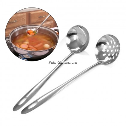Stainless Steel Steamboat Hot Pot Skimmer Colander Spoon Strainer Ladle Set Senduk Sudip 火锅汤勺漏勺