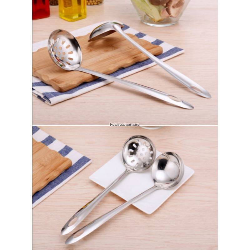 Stainless Steel Steamboat Hot Pot Skimmer Colander Spoon Strainer Ladle Set Senduk Sudip 火锅汤勺漏勺