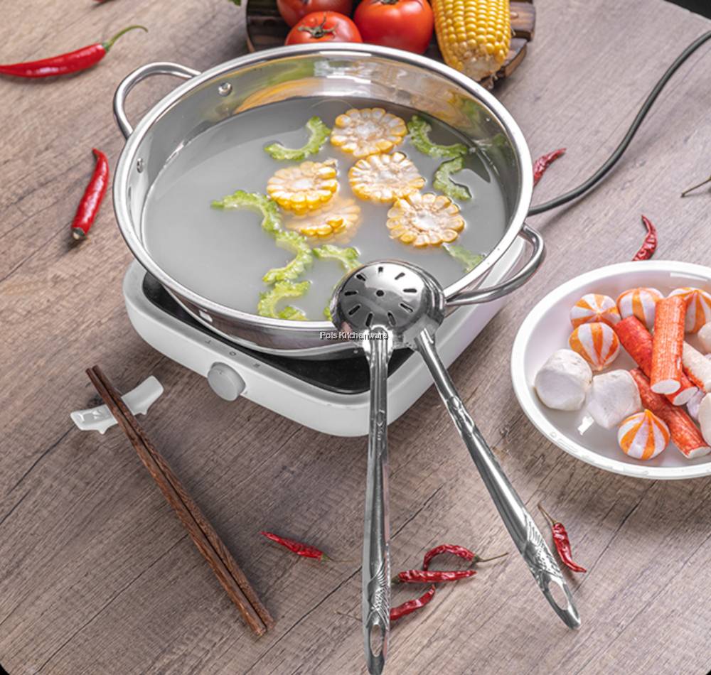 Stainless Steel In Separate Steamboat Hot Pot Divider Pot No Divider Glass Lid Cm Cm