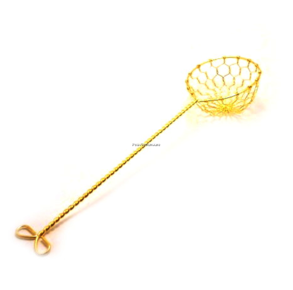 Pcs Inch Copper Wire Skimmer Strainer Traditional Steamboat Hot Pot Twisted Handle Gold