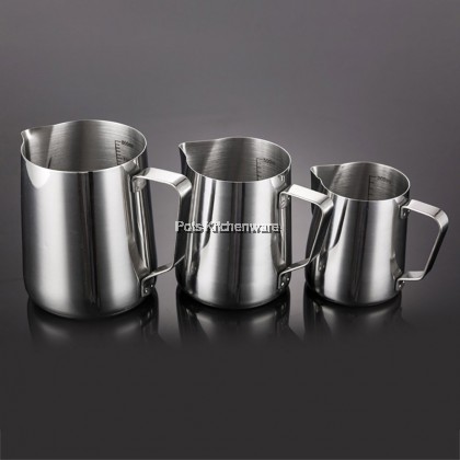 Toffi Stainless Steel Milk Frothing Jug Pitcher Barista Latte Art Measuring Scale - B8700