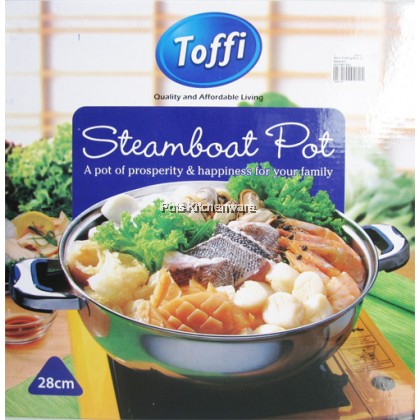 Toffi Stainless Steel 2 in 1 Induction Steamboat Pot Shabu Hot Pot Periuk Steamboat 不锈钢鸳鸯火锅 - B2800