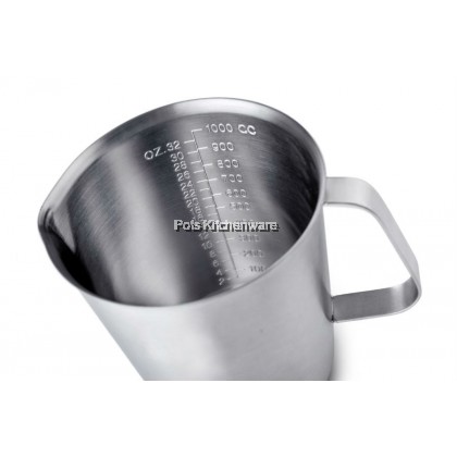 Toffi Stainless Steel Liquid Measuring Jug Scaled Cup Cawan Penyukat 不锈钢量杯带刻度 (Oz/CC) - K8340