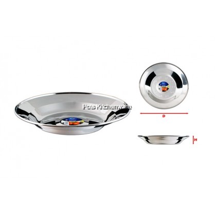 Toffi 2pcs Stainless Steel Round Rice Plate Dish Plate Pinggan Bulat Nasi Besi 不锈钢圆形饭盘铁盘 - K7100