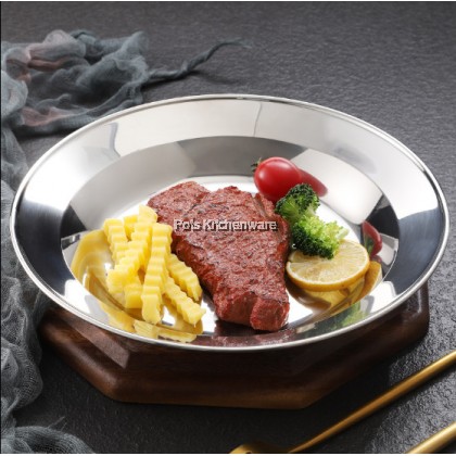 Toffi 2pcs Stainless Steel Round Rice Plate Dish Plate Pinggan Bulat Nasi Besi 不锈钢圆形饭盘铁盘 - K7100