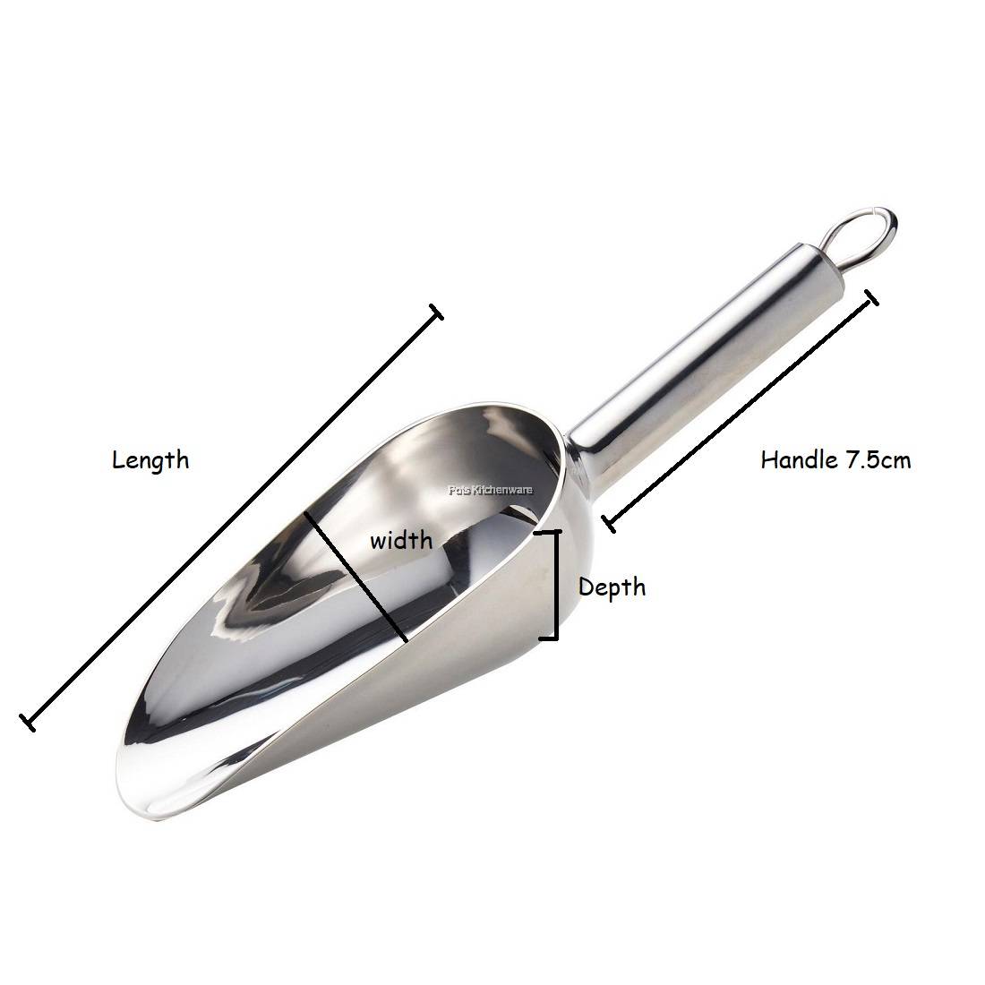 Toffi Stainless Steel Ice Cube Scoop Flour Candy Sugar Scoop Sedup Ais