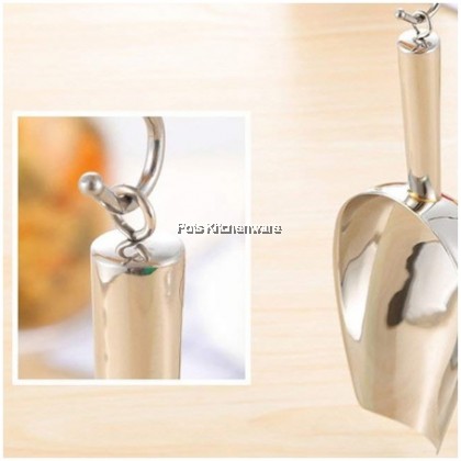 Toffi Stainless Steel Large Ice Cube Scoop Flour Candy Sugar Scoop Sedup Ais Batu 冰铲 (30oz/38oz/58oz) - B2530M