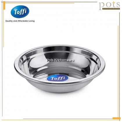 Toffi 2pcs Stainless Steel Rice Plate Dish Plate Bulat Besi Pinggan Nasi Makanan 不锈钢圆形饭盘子 - K4818M