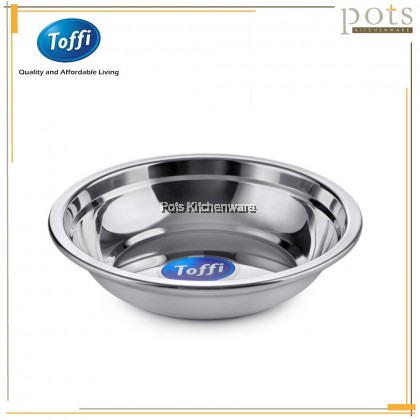 Toffi 2pcs Stainless Steel Rice Plate Dish Plate Bulat Besi Pinggan Nasi Makanan 不锈钢圆形饭盘子 - K4818M