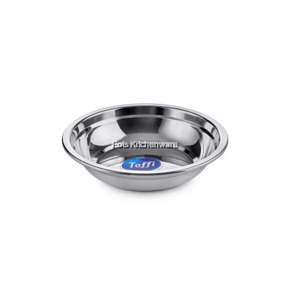 Toffi 2pcs Stainless Steel Rice Plate Dish Plate Bulat Besi Pinggan Nasi Makanan 不锈钢圆形饭盘子 - K4818M