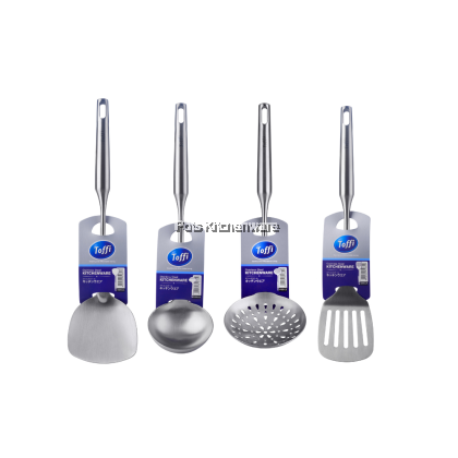 Toffi Stainless Steel Kitchen Utensils Set Slotted Turner Spatula Ladle Strainer Senduk Sudip Penapis 不锈钢锅铲汤勺 - K9910M