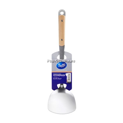 Toffi Stainless Steel Turner Slotted Turner Ladle Senduk Sup Sudip Goreng 不锈钢锅铲汤勺 - K0300M