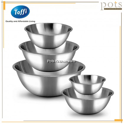 LARGE SIZE Toffi Stainless Steel Mixing Bowl Flour Basin Salad Bowl Seasoning Bowl 大容量不锈钢沙拉碗揉面盆 - S326M
