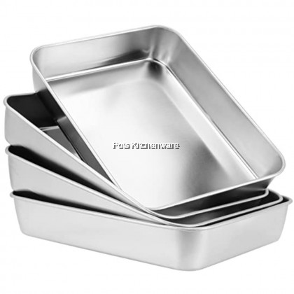 THICK Toffi Stainless Steel Deep Rectangular Tray Rectangle Baking Tray Oven Pan 加厚不锈钢长方形烘焙盘 - K7325M THICK Toffi Stainless Steel Deep Rectangular Tray Rectangle Baking Tray Oven Pan 加厚不锈钢长方形烘焙盘 - K7325M