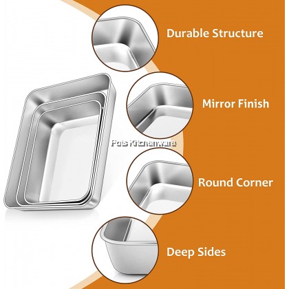 THICK Toffi Stainless Steel Deep Rectangular Tray Rectangle Baking Tray Oven Pan 加厚不锈钢长方形烘焙盘 - K7325M THICK Toffi Stainless Steel Deep Rectangular Tray Rectangle Baking Tray Oven Pan 加厚不锈钢长方形烘焙盘 - K7325M