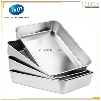 THICK Toffi Stainless Steel Deep Rectangular Tray Rectangle Baking Tray Oven Pan 加厚不锈钢长方形烘焙盘 - K7325M THICK Toffi Stainless Steel Deep Rectangular Tray Rectangle Baking Tray Oven Pan 加厚不锈钢长方形烘焙盘 - K7325M