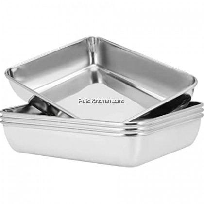 THICK Toffi Stainless Steel Deep Rectangular Tray Rectangle Baking Tray Oven Pan 加厚不锈钢长方形烘焙盘 - K7325M THICK Toffi Stainless Steel Deep Rectangular Tray Rectangle Baking Tray Oven Pan 加厚不锈钢长方形烘焙盘 - K7325M