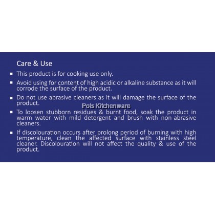 Toffi Stainless Steel Heavy Duty Sandwich Bottom Frying Pan Skillet Kuali Goreng 不锈钢平底锅 - C8130M Toffi Stainless Steel Heavy Duty Sandwich Bottom Frying Pan Skillet Kuali Goreng 不锈钢平底锅 - C8130M