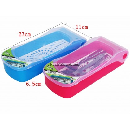 Lava BPA Free Plastic Cutlery Storage Organizer Chopsticks Spoon Fork Container Bekas Sudu Garpu 餐具收纳盒- CH0100