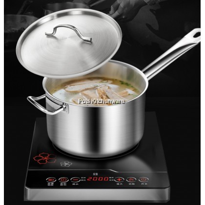 LARGE SIZE Toffi Stainless Steel Heavy Duty Sandwich Bottom Saucepan Milk Pot with Cover Periuk 不锈钢汤汁锅牛奶锅 (26cm/28cm/30cm) - C8726L