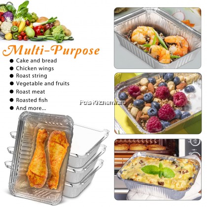 Aluminum Baking Bread Cake Loaf 6pc-Set Foil Pan Disposable Chafing Trays Party Roasting Foil Pan - TP235