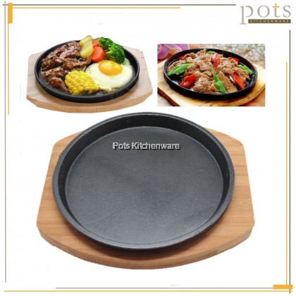 Cast Iron Sizzling Steak Plate Grill Pan Sizzling Plate Sizzling Mee Pan 圆形铁板烧铁板面 - IR31