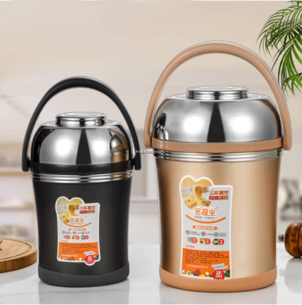 Stainless Steel SUS304 Thermos Insulated Vacuum Keep Warm Pot Thermal