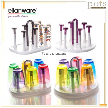 Elianware BPA-Free Cup Drying Rack Mug Holder Pemegang Rak Cawan Gantung Gelas - E772M