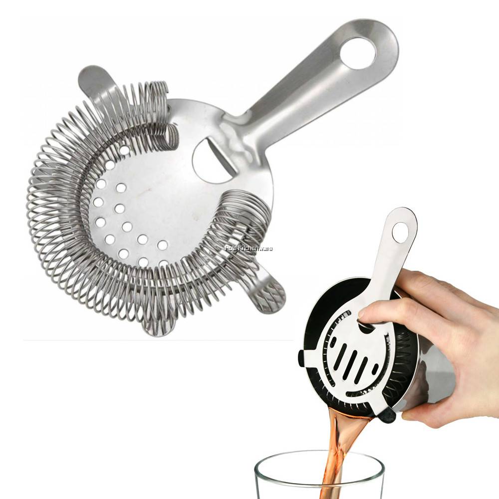 Stainless Steel 4-Prong Bar Strainer Cocktail Strainer - JD891