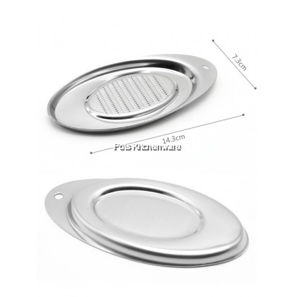Oval Stainless Steel Ginger Grater Garlic Press Wasabi Grinder 磨泥器 - SS585