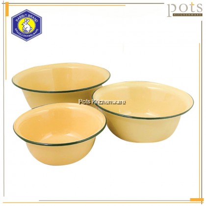 Rabbit Brand Traditional THICK Enamel Bowl Water Basin Basin Ayan Besen Sapan - IR116M