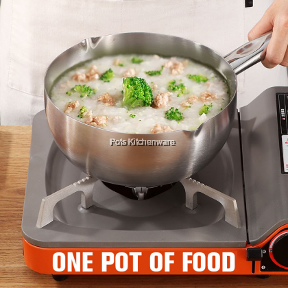Toffi Stainless Steel Saucepan Milk Pot with Spout Periuk Masak 不锈钢牛奶锅泡面锅 - C8900
