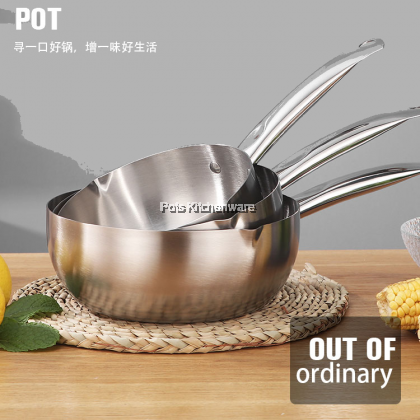Toffi Stainless Steel Saucepan Milk Pot with Spout Periuk Masak 不锈钢牛奶锅泡面锅 - C8900
