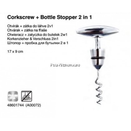 Banquet 2-in-1 Corkscrew Wine Bottle Opener Champagne Bottle Stopper 红酒香槟开瓶器 - BQX48601744X