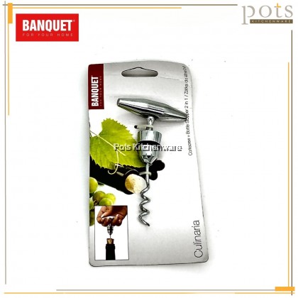 Banquet 2-in-1 Corkscrew Wine Bottle Opener Champagne Bottle Stopper 红酒香槟开瓶器 - BQX48601744X