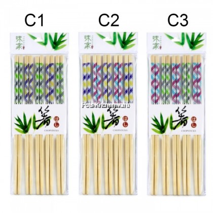 10 pairs Bamboo Wooden Flora Japanese Style Chopstick Chinese Chopsticks 日式竹筷子 - KY15J