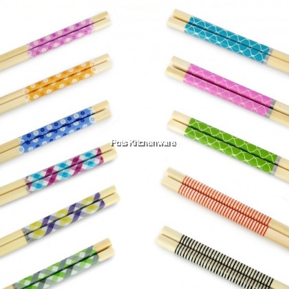 10 pairs Bamboo Wooden Flora Japanese Style Chopstick Chinese Chopsticks 日式竹筷子 - KY15J