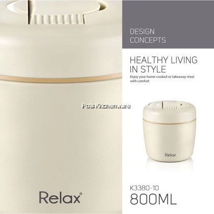Relax SUS304 Thermal Food Jar Keep Warm Lunch Box Bekas Makanan Tahan Panas - K3380