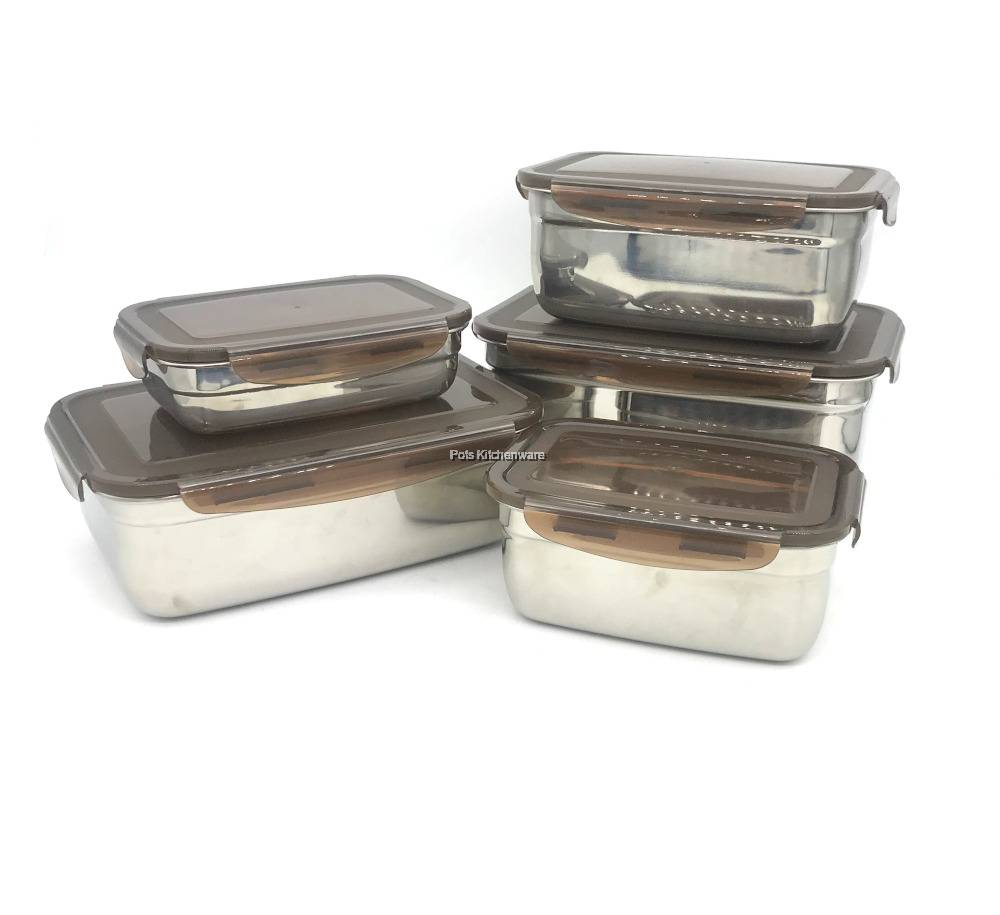 RELAX Stainless Steel 18.8/SUS304 Rectangle Food Storage Takeaway