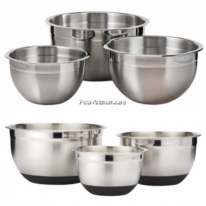 Toffi Stainless Steel Mixing Bowl Anti Slip Silicone Base Flour Basin Salad Bowl Seasoning Bowl 不锈钢沙拉碗揉面盆 - K5420M Toffi Stainless Steel Mixing Bowl Anti Slip Silicone Base Flour Basin Salad Bowl Seasoning Bowl 不锈钢沙拉碗揉面盆 - K5420M