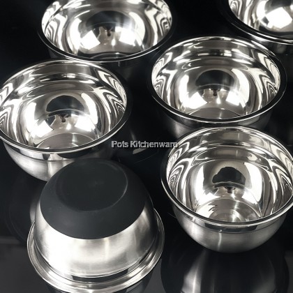 Toffi Stainless Steel Mixing Bowl Anti Slip Silicone Base Flour Basin Salad Bowl Seasoning Bowl 不锈钢沙拉碗揉面盆 - K5420M Toffi Stainless Steel Mixing Bowl Anti Slip Silicone Base Flour Basin Salad Bowl Seasoning Bowl 不锈钢沙拉碗揉面盆 - K5420M