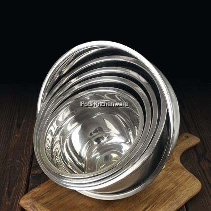 Toffi Stainless Steel Mixing Bowl Anti Slip Silicone Base Flour Basin Salad Bowl Seasoning Bowl 不锈钢沙拉碗揉面盆 - K5420M Toffi Stainless Steel Mixing Bowl Anti Slip Silicone Base Flour Basin Salad Bowl Seasoning Bowl 不锈钢沙拉碗揉面盆 - K5420M