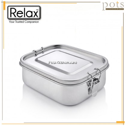 RELAX Stainless Steel SUS304 Anti Leaking Lunch Box Food Container 不锈钢防漏餐盒 Bekas Makanan Besi - H0200