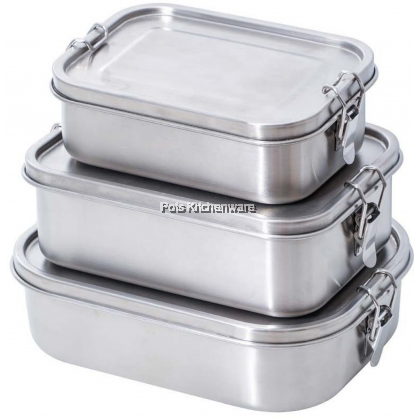 RELAX Stainless Steel SUS304 Anti Leaking Lunch Box Food Container 不锈钢防漏餐盒 Bekas Makanan Besi - H0200