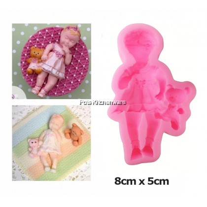 Silicone 3D Chocolate Fondant Mold Gum Paste Mould Acuan Bride Baby Boy Girl Coconut Tree Ship Boat 硅胶新娘婴儿男孩女孩椰树帆船模具 - PL700M