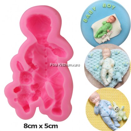 Silicone 3D Chocolate Fondant Mold Gum Paste Mould Acuan Bride Baby Boy Girl Coconut Tree Ship Boat 硅胶新娘婴儿男孩女孩椰树帆船模具 - PL700M