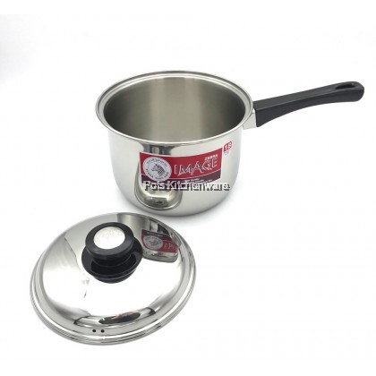 100% Original Zebra Thailand 泰国斑马牌 Stainless Steel SUS 304 Extra High Image Sauce Pan Soup Pot Periuk with Cover (18cm) - Z166305
