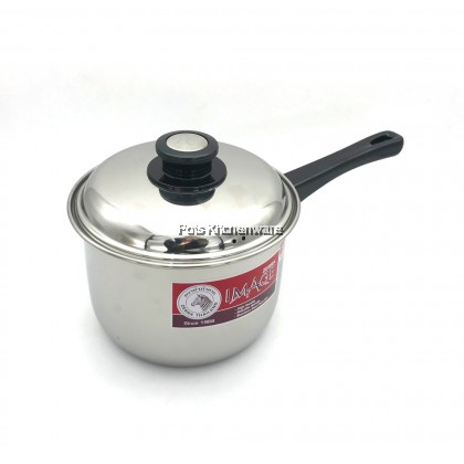 100% Original Zebra Thailand 泰国斑马牌 Stainless Steel SUS 304 Extra High Image Sauce Pan Soup Pot Periuk with Cover (18cm) - Z166305