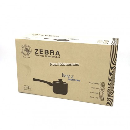 100% Original Zebra Thailand 泰国斑马牌 Stainless Steel SUS 304 Extra High Image Sauce Pan Soup Pot Periuk with Cover (18cm) - Z166305