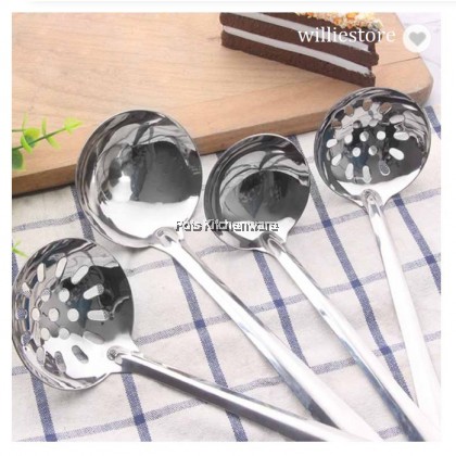Stainless Steel Steamboat Hot Pot Skimmer Colander Spoon Strainer Ladle Set Senduk Sudip 火锅汤勺漏勺 (6cm/7cm/8cm) - K0006K1006M